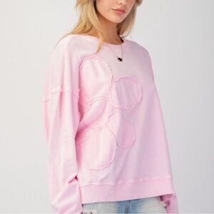 Plus size Easel Flower Patch Sweatshirt 1X